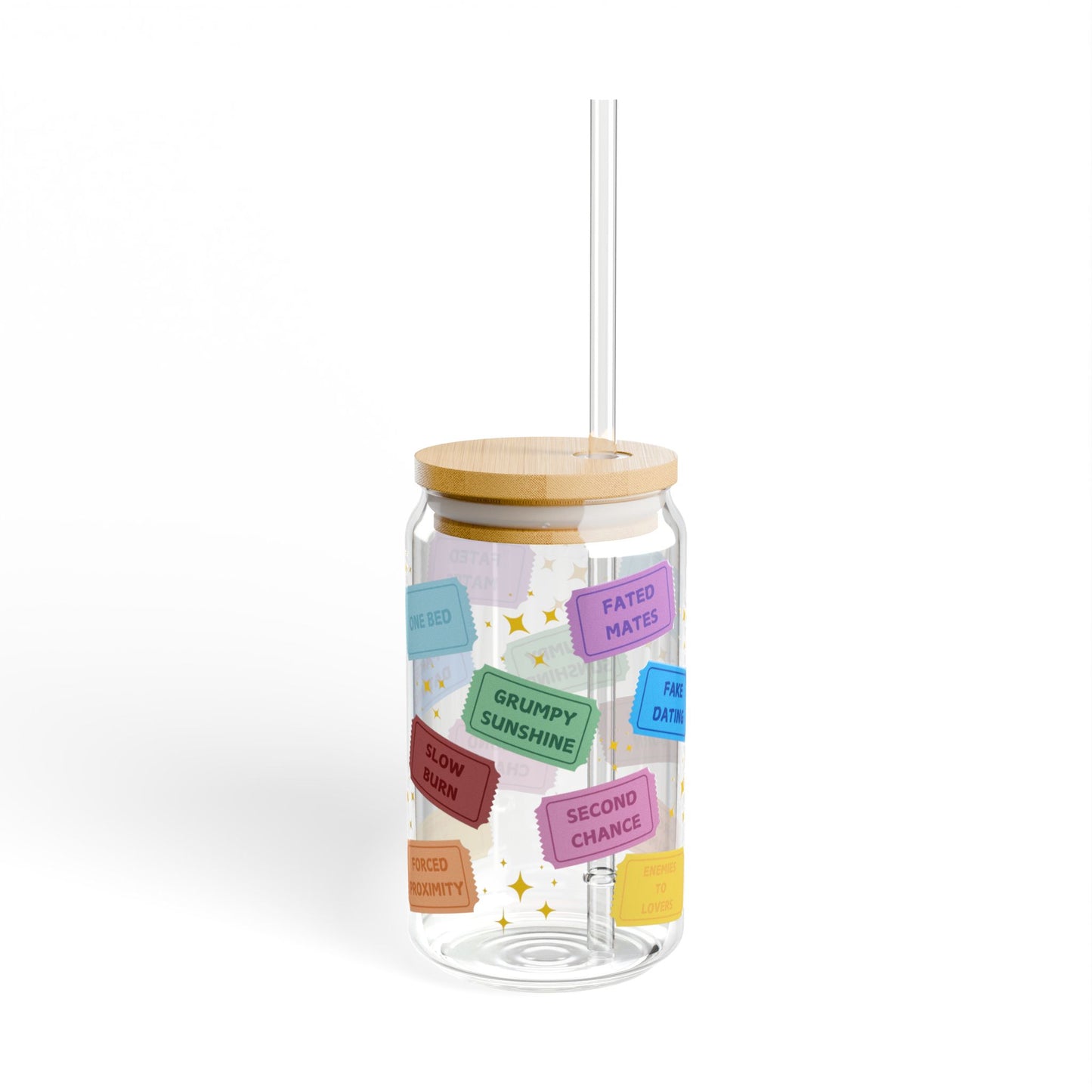 Trope Tickets Sipper Glass 16oz