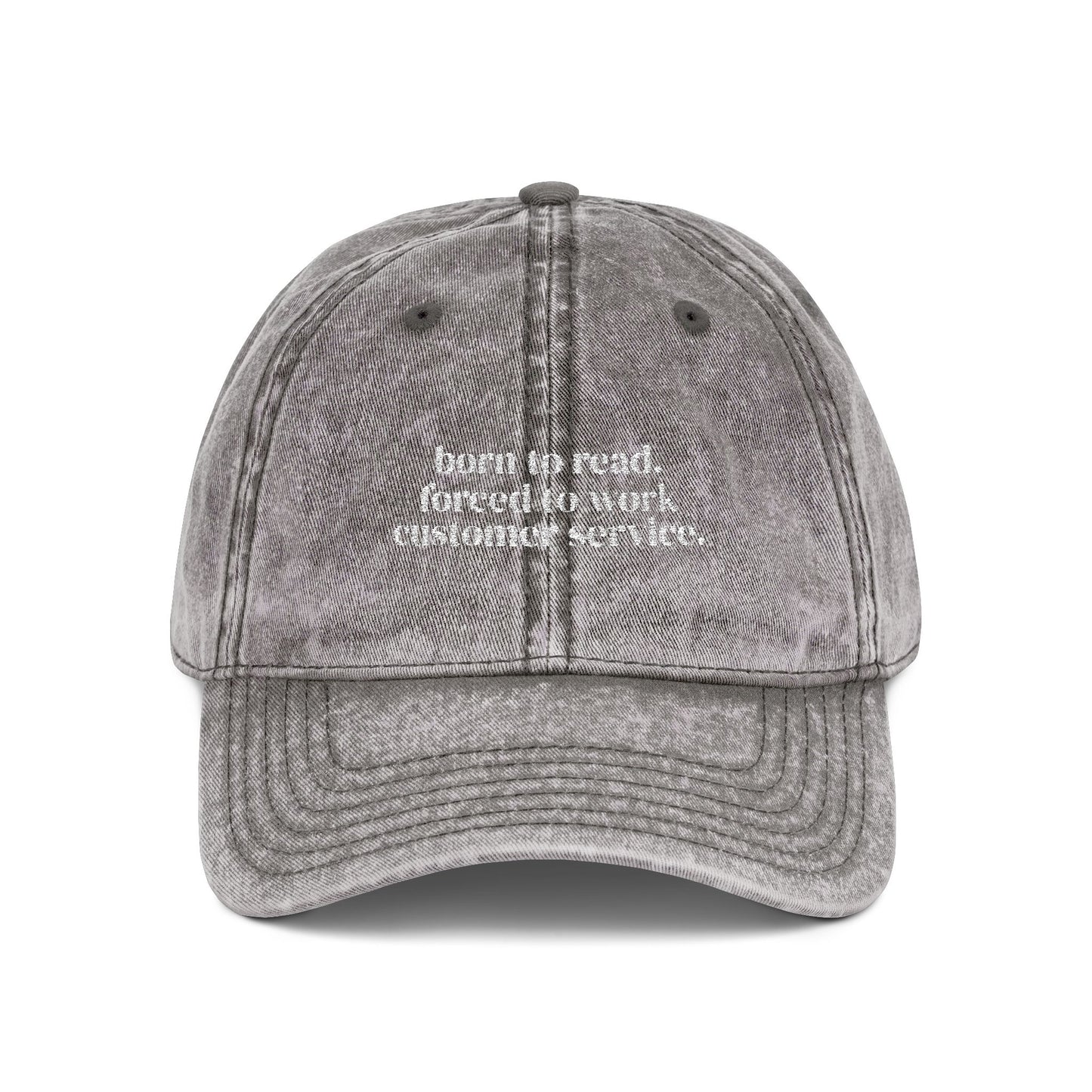 Born To Read Vintage Embroidered Cap