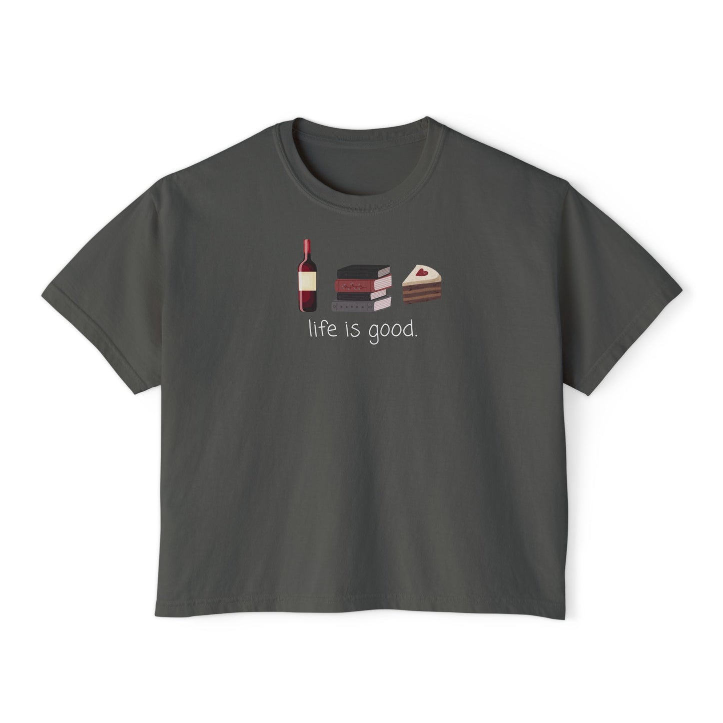 Life Is Good Red Wine Boxy Crop