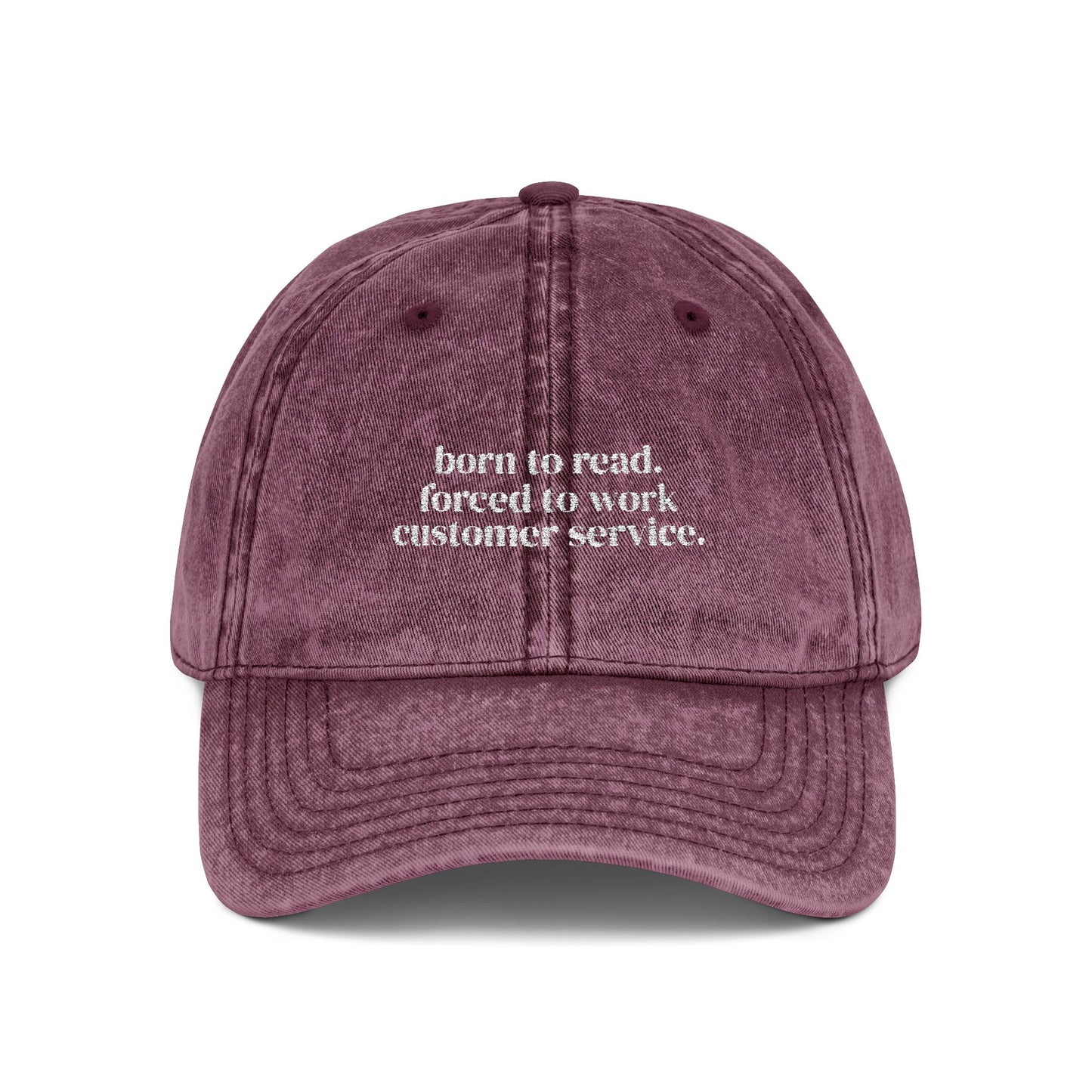 Born To Read Vintage Embroidered Cap