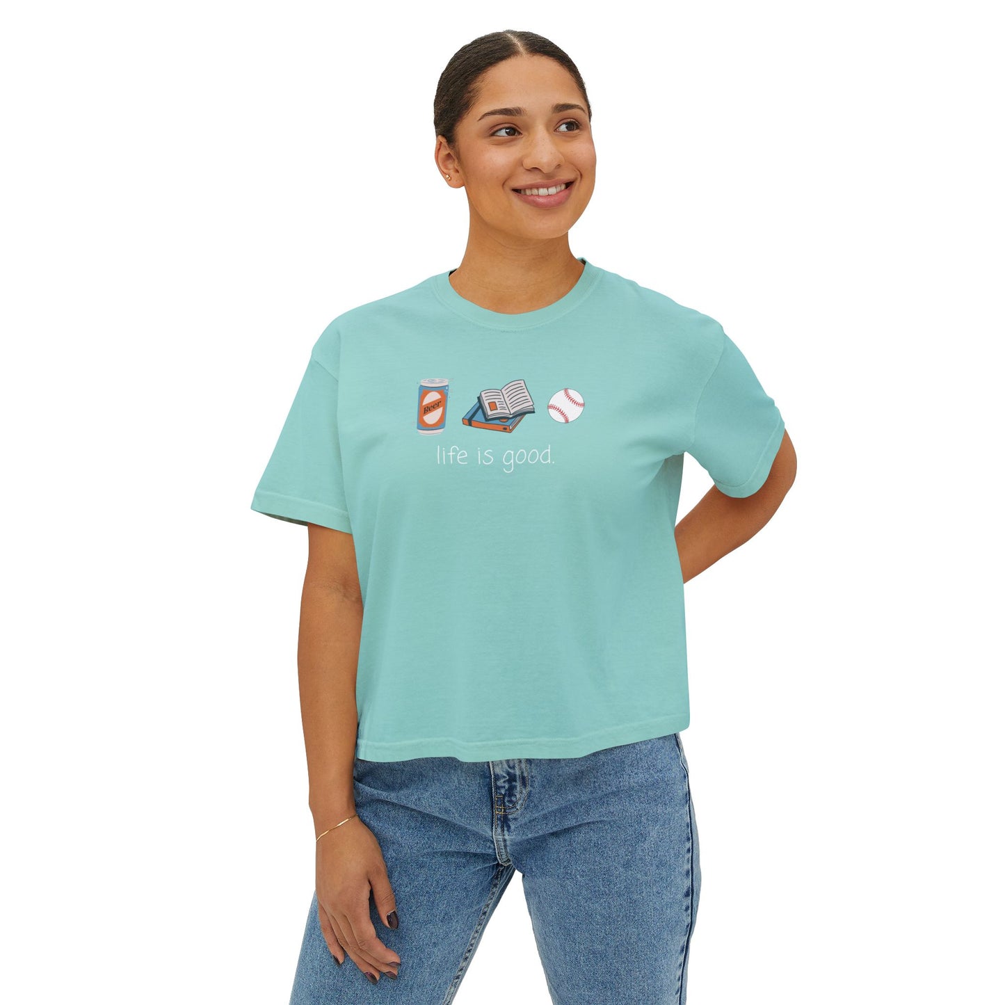 Life Is Good Baseball Boxy Crop