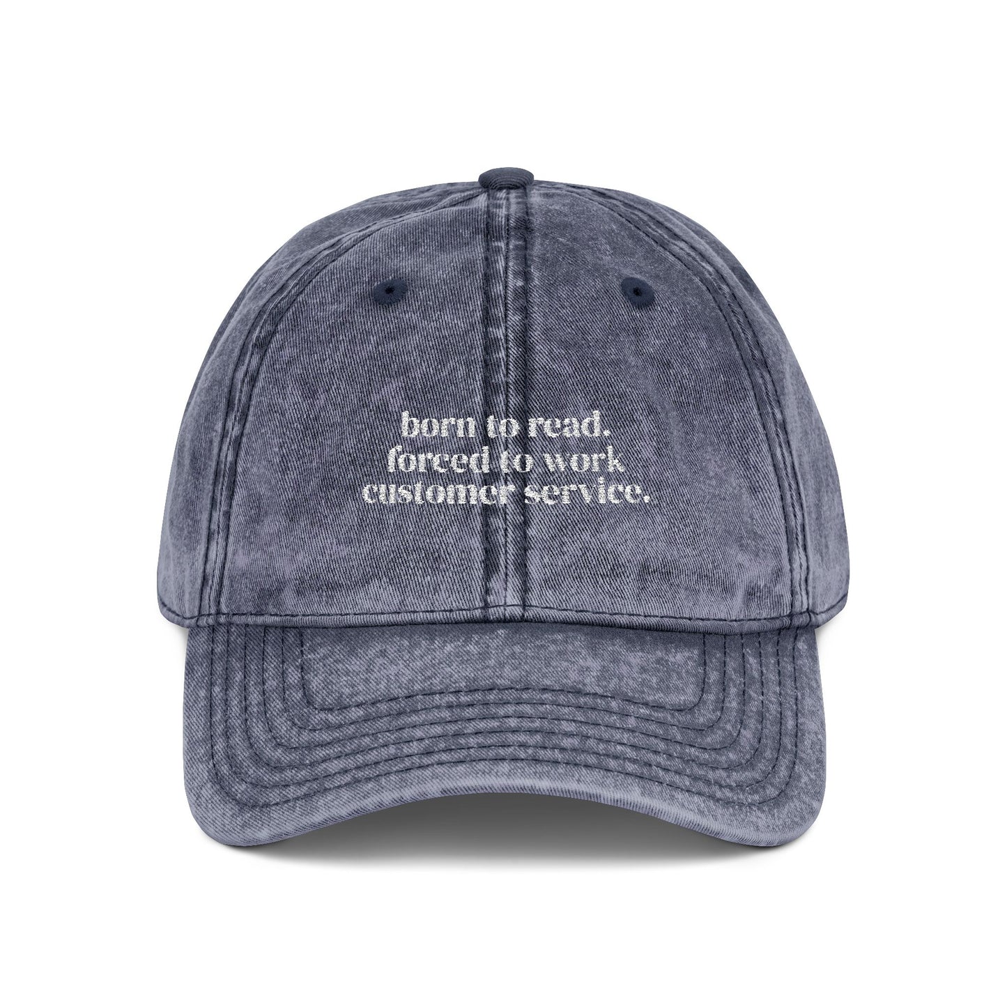 Born To Read Vintage Embroidered Cap