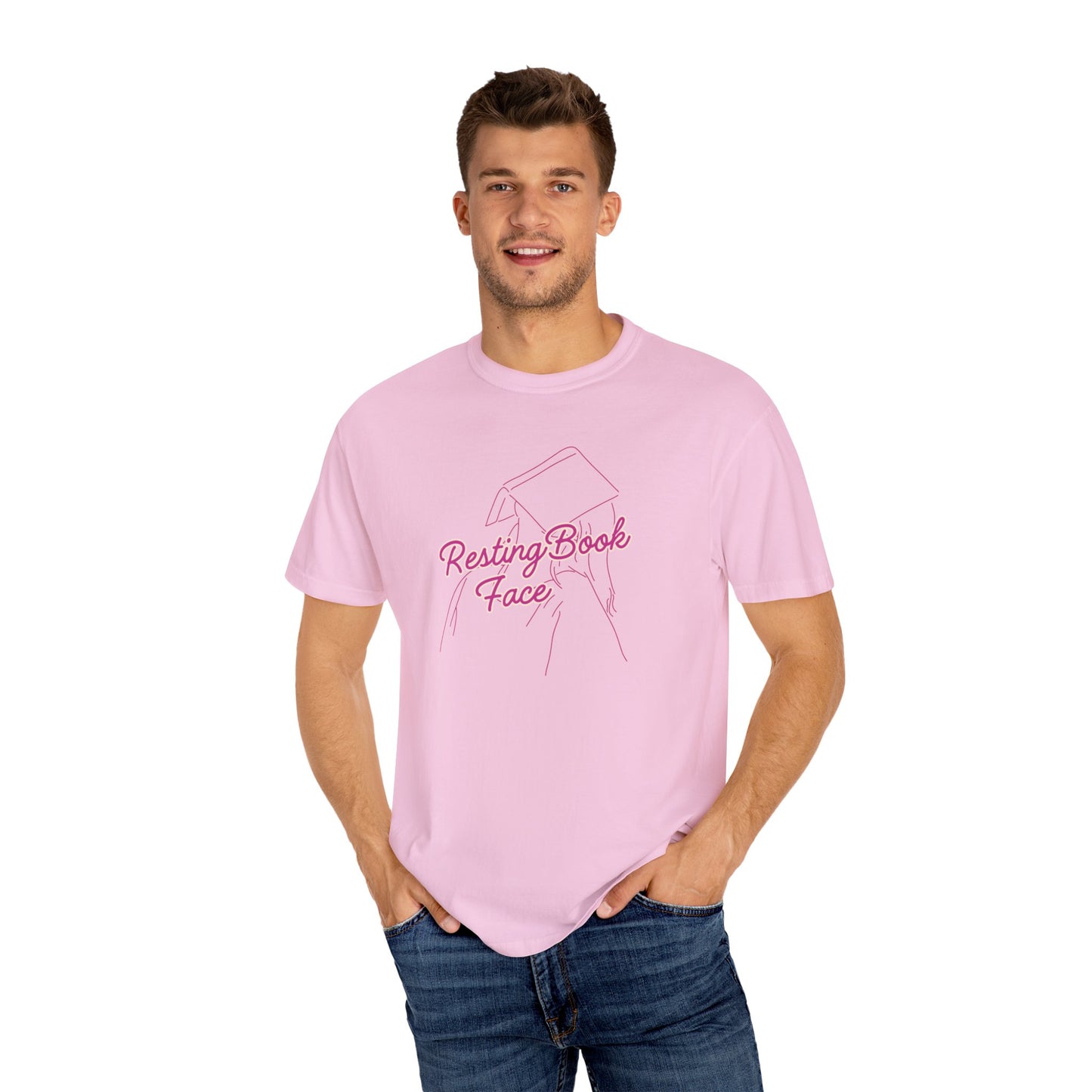 Resting Book Face Pink Tee
