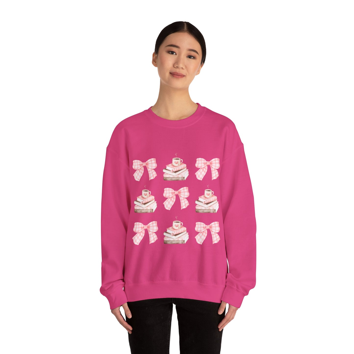 Pink Bookish Bows Crew