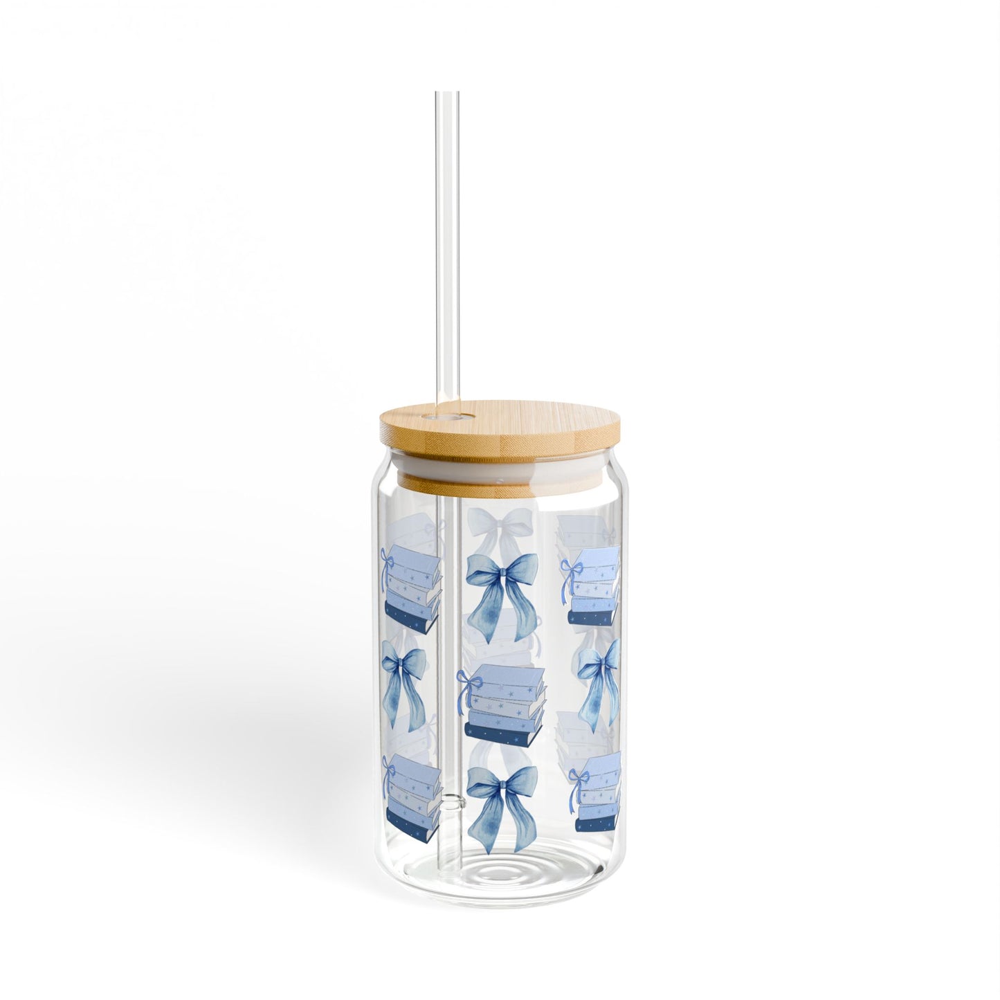 Blue Books & Bows Glass