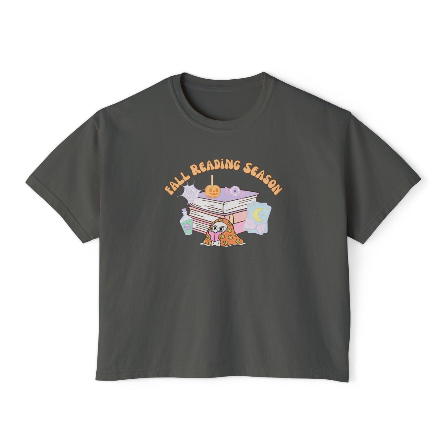 Fall Reading Season Pastel Cropped Tee