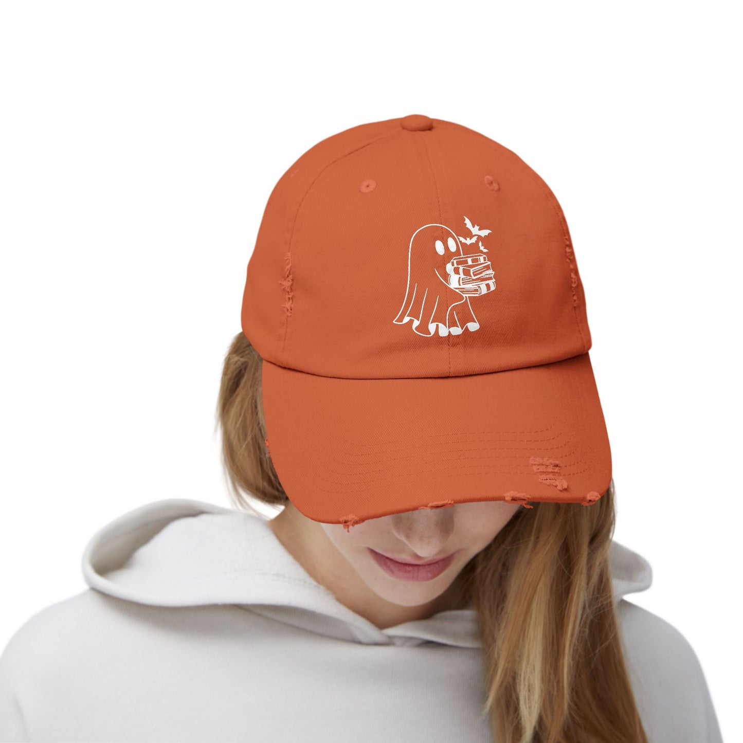 Ghost Holding Books Hat