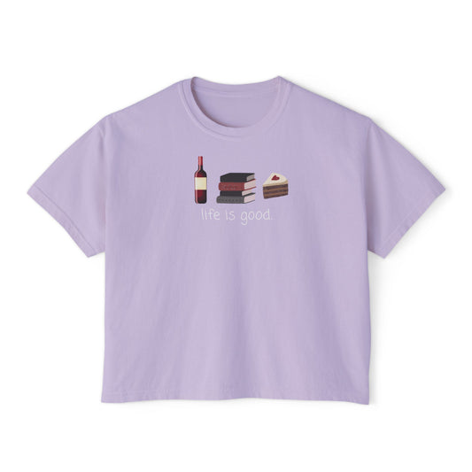 Life Is Good Red Wine Boxy Crop