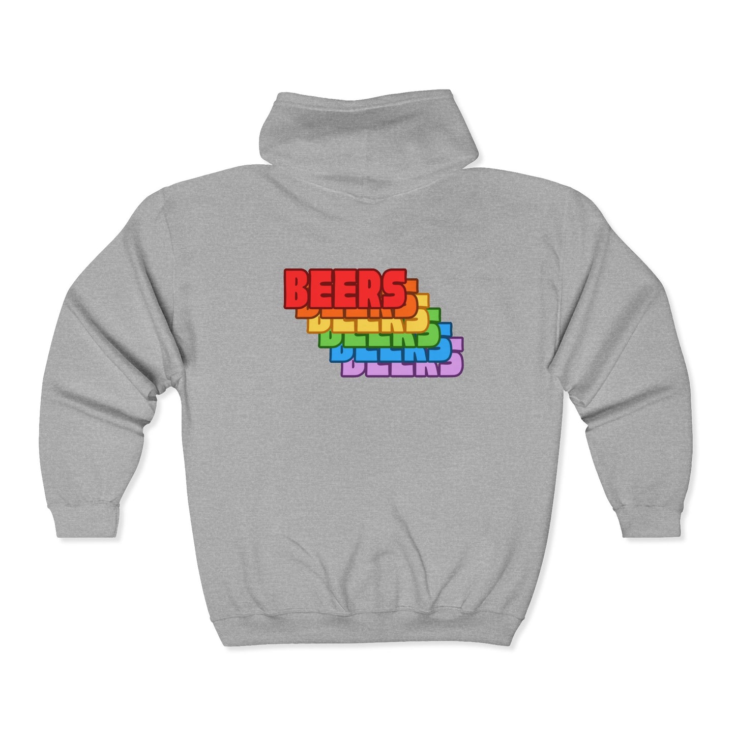 Rainbow 'BEERS' Zip Hoodie