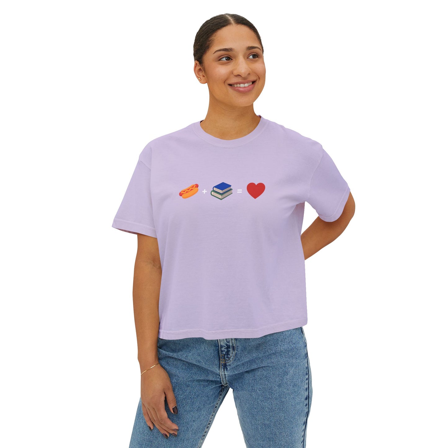 Bookish Hot Dog Cropped Tee