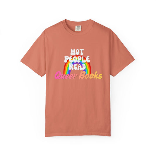 Read Queer Books Pink to Yellow Tee