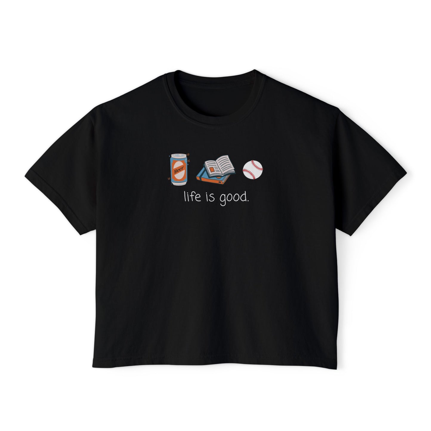 Life Is Good Baseball Boxy Crop