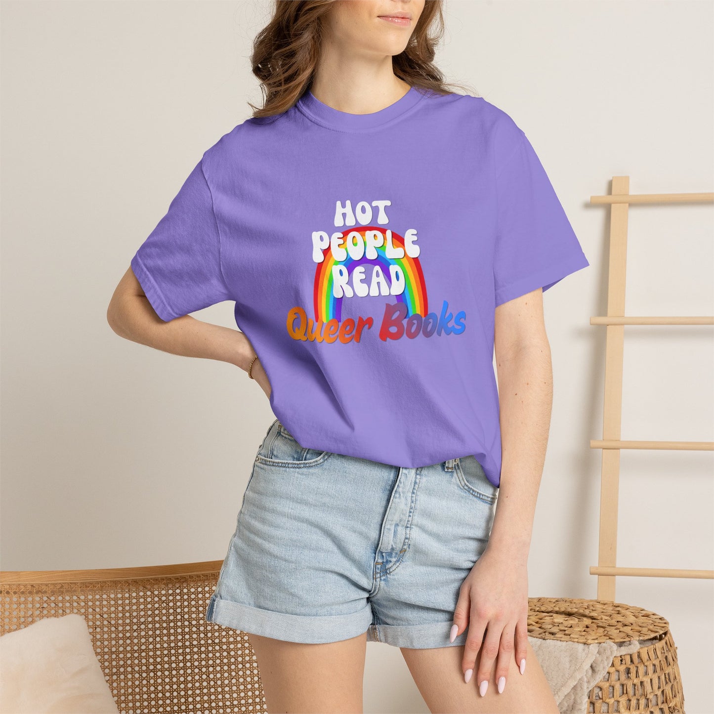 Read Queer Books Yellow to Blue Tee