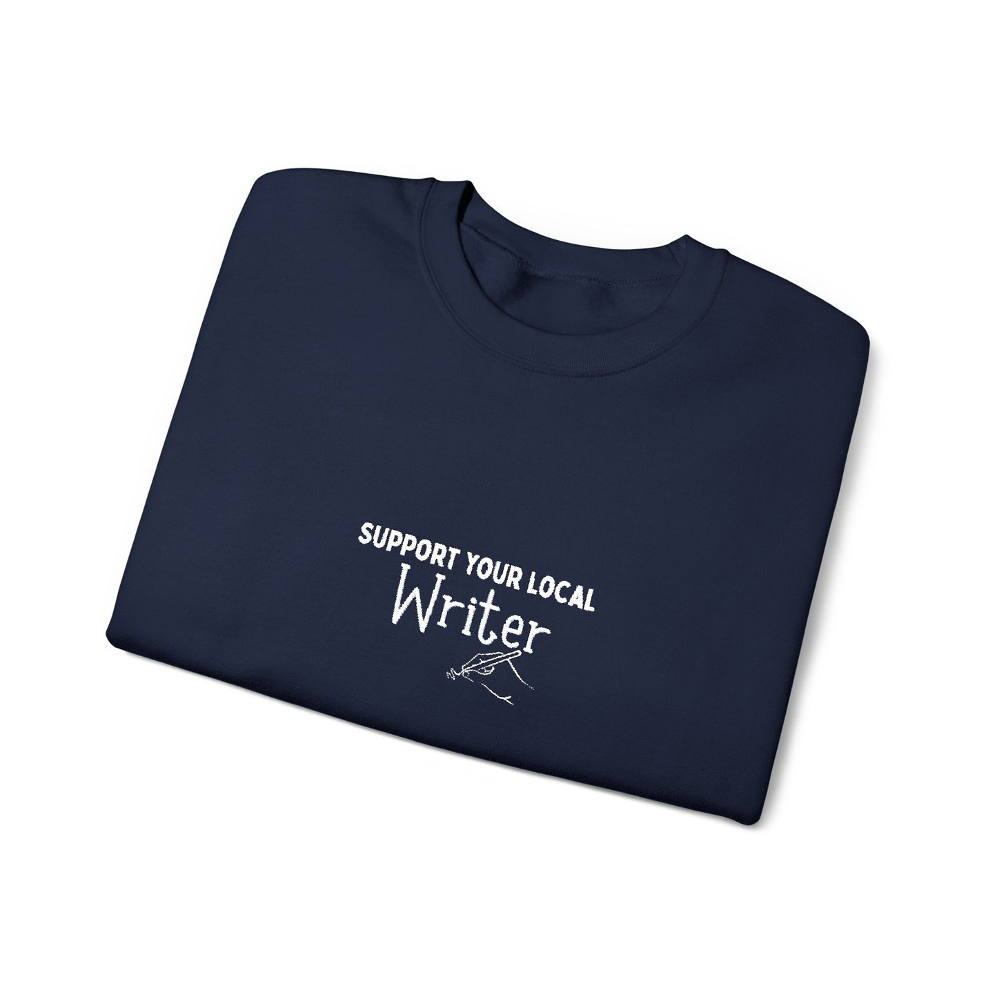 Support Your Local Writer Embroidered Crew