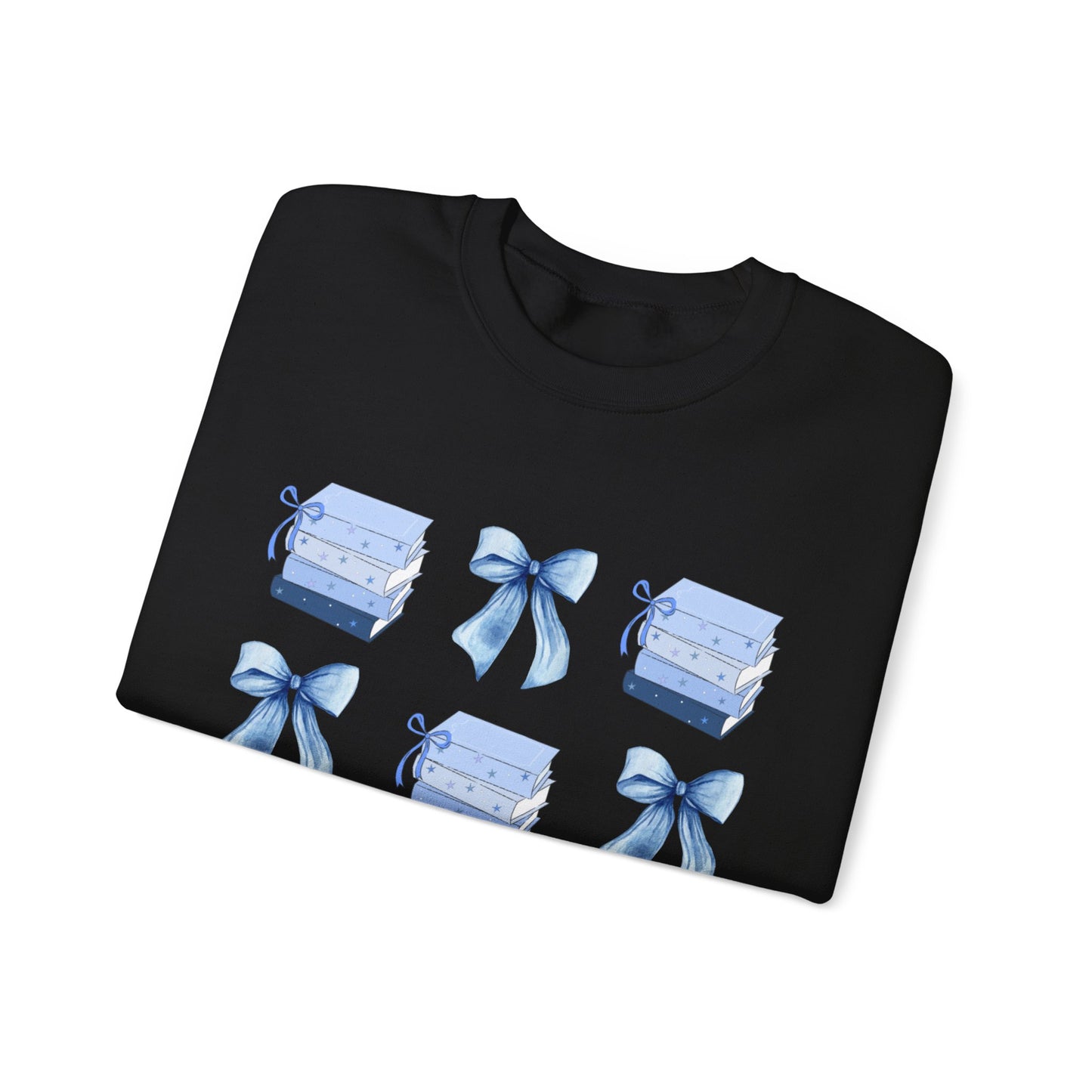 Blue Bookish Bows Crew