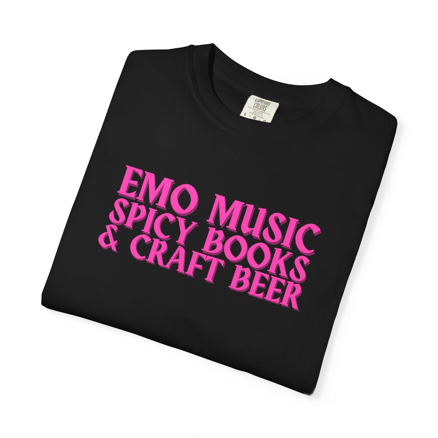 Pink Emo Music, Spicy Books & Craft Beer Tee