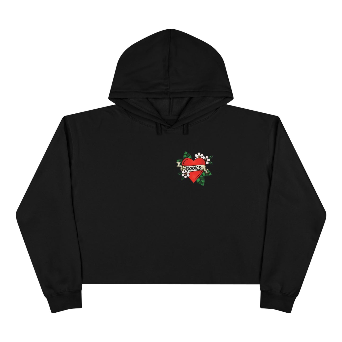 Books Heart Tattoo Crop Hoodie