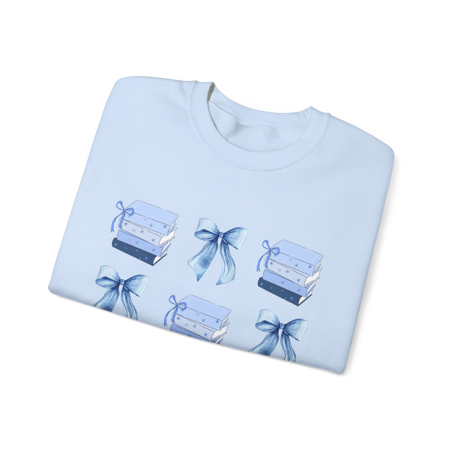Blue Bookish Bows Crew