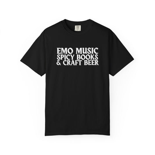 Emo Music, Spicy Books & Craft Beer Tee