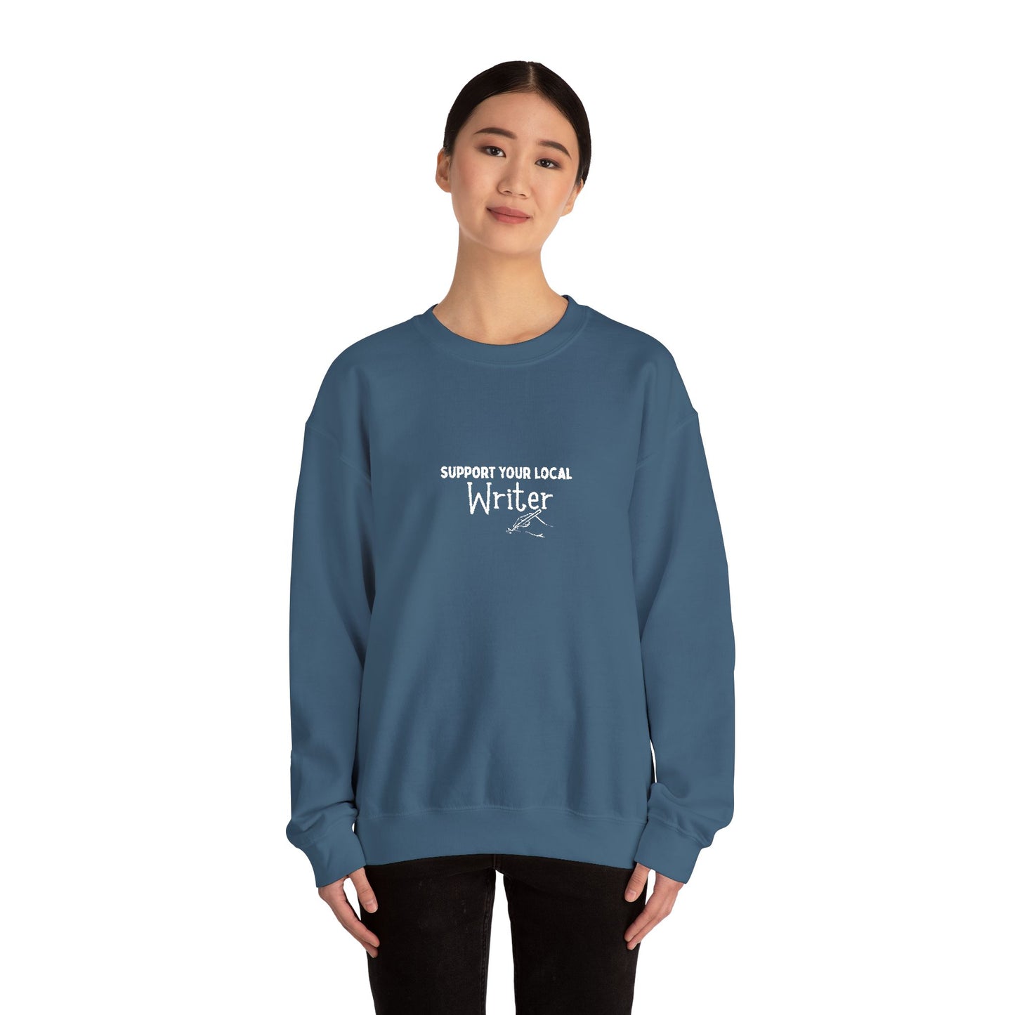 Support Your Local Writer Embroidered Crew
