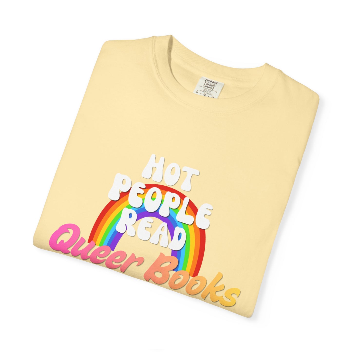 Read Queer Books Pink to Yellow Tee