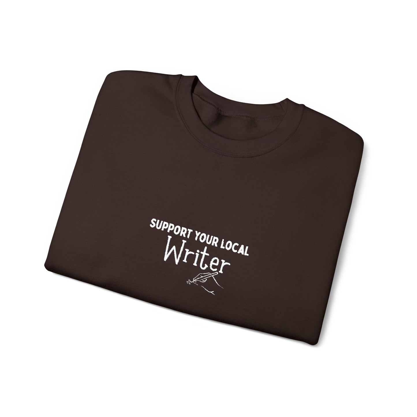 Support Your Local Writer Embroidered Crew