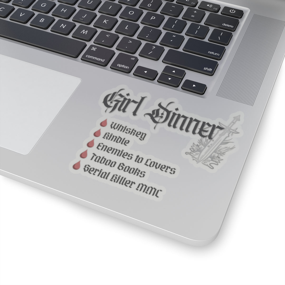 Girl Dinner Black Sticker