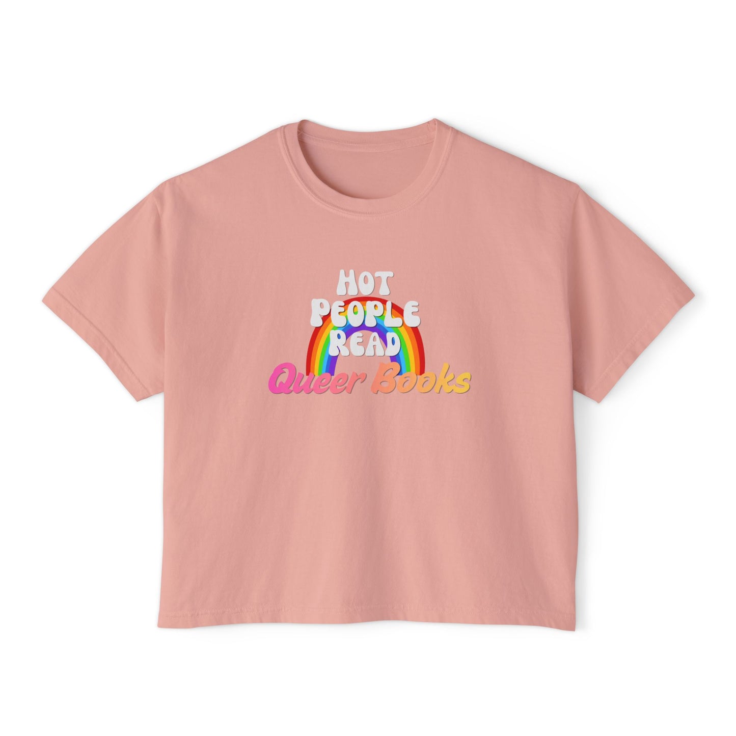 Read Queer Books Pink to Yellow Cropped Tee