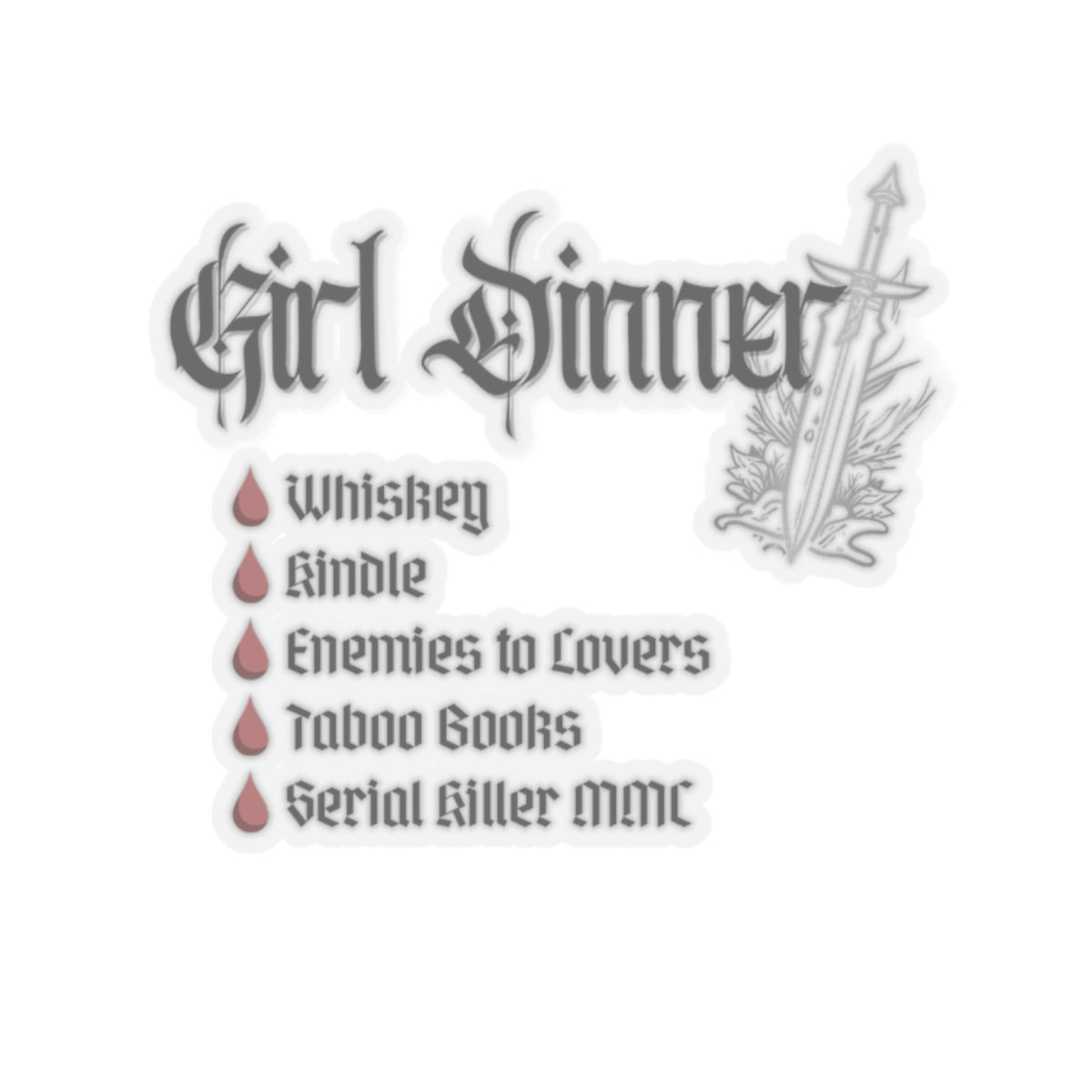 Girl Dinner Black Sticker