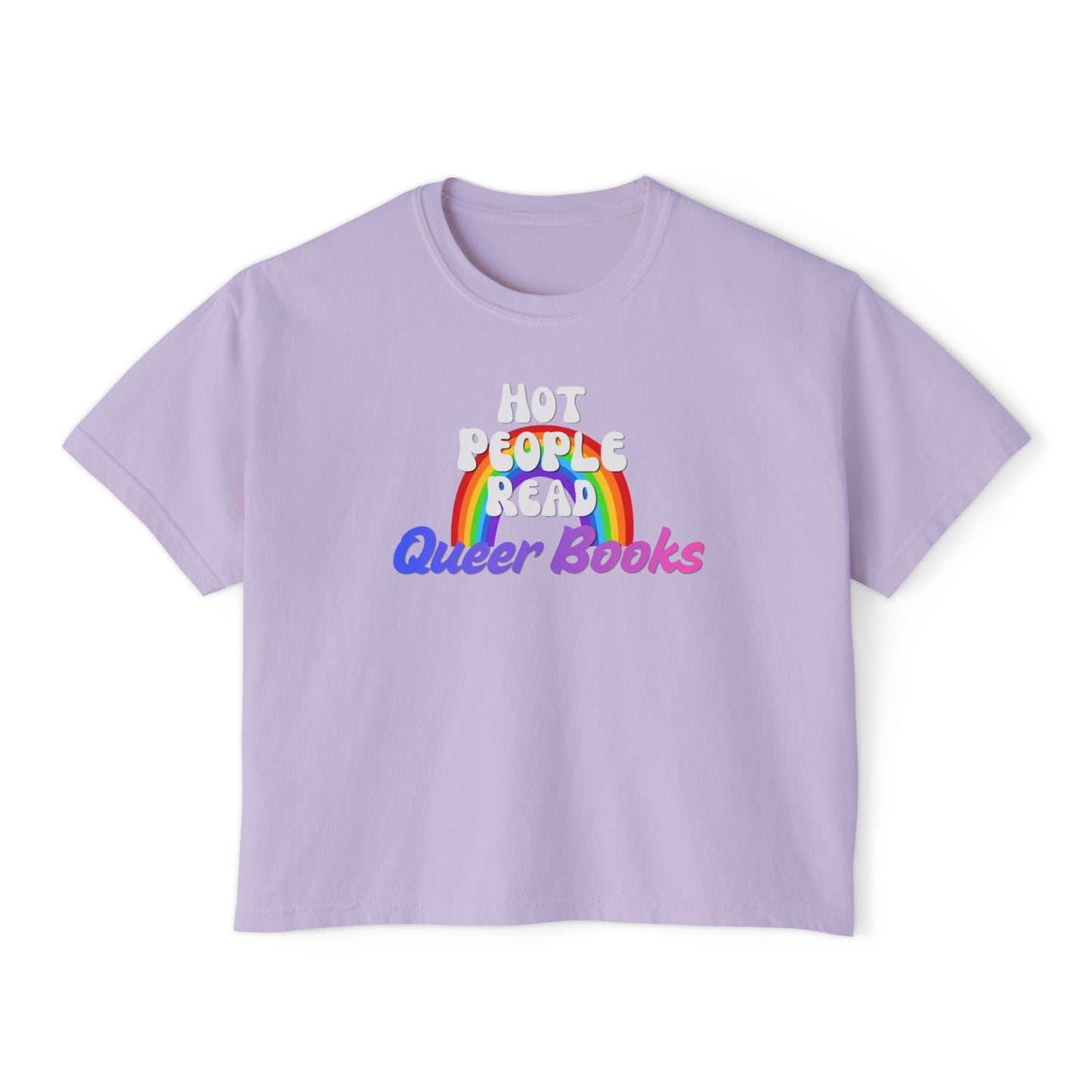 Read Queer Books Blue to Pink Cropped Tee