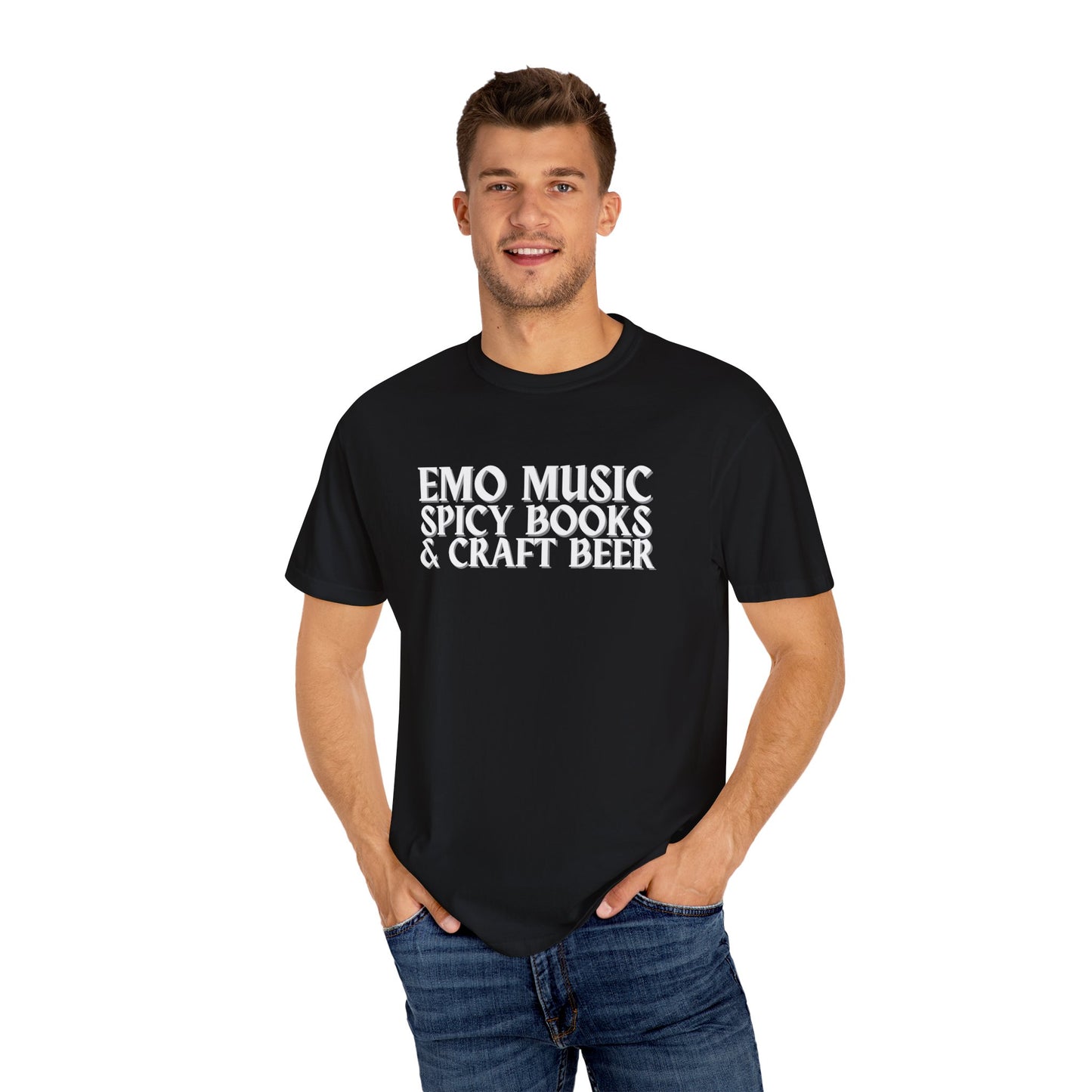Emo Music, Spicy Books & Craft Beer Tee