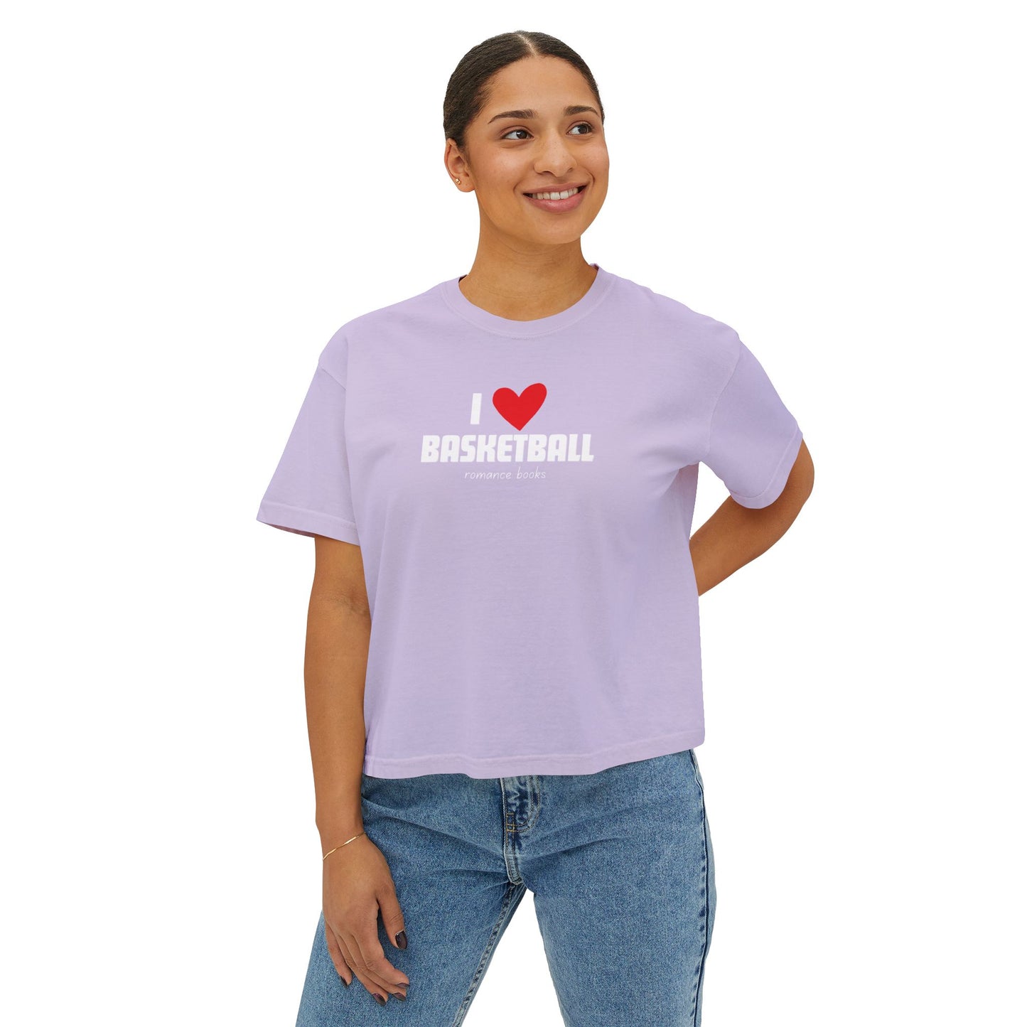 I Heart Basketball Boxy CropTee