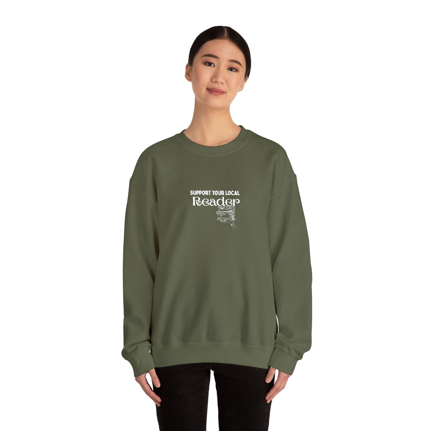 Support Your Local Reader Embroidered Crew