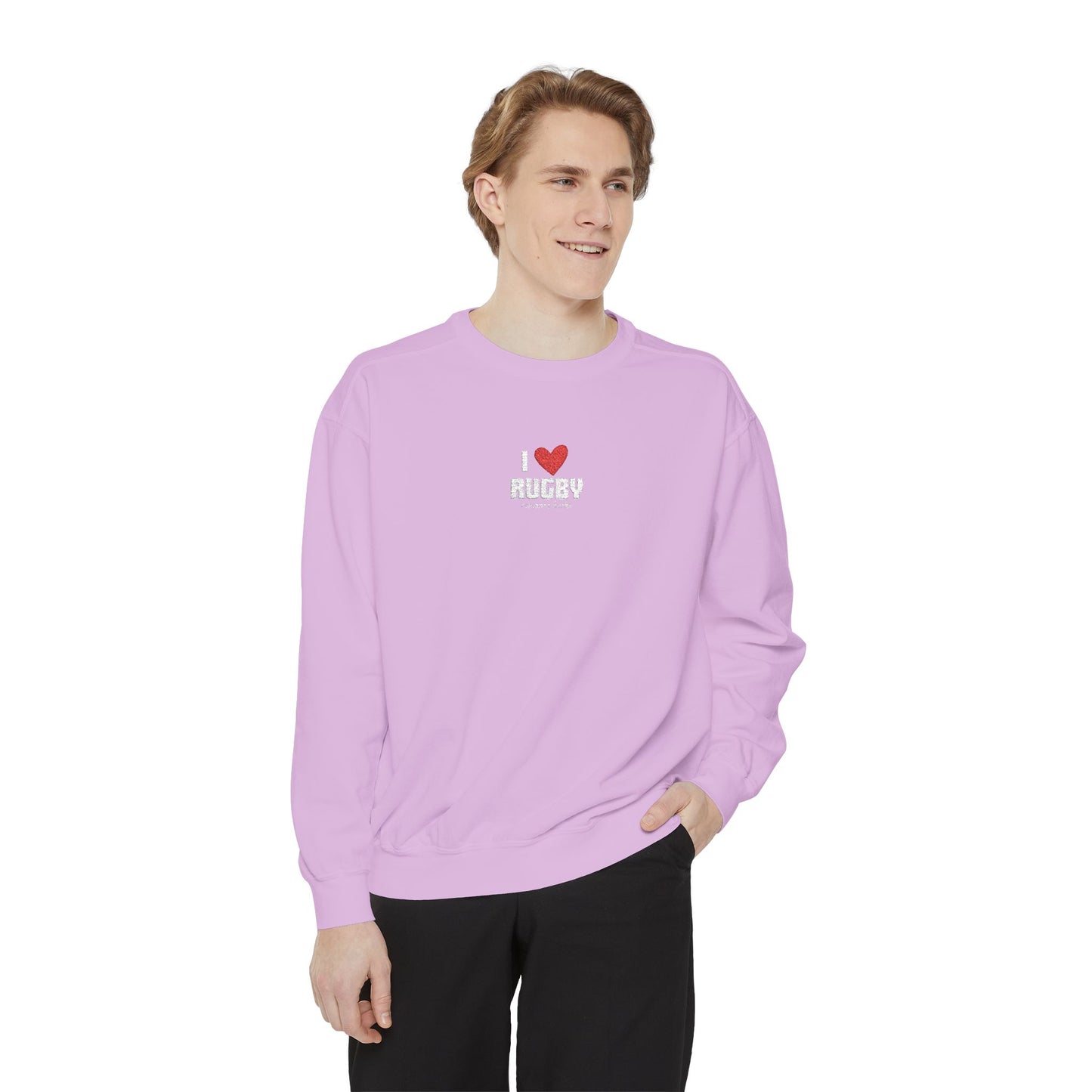 I Heart Rugby Embroidered Crewneck