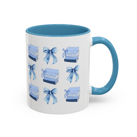 Blue Bookish Bow Mug