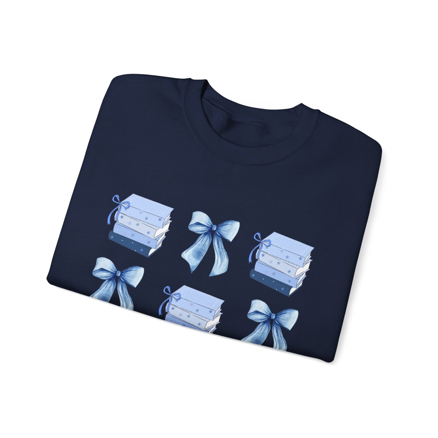 Blue Bookish Bows Crew