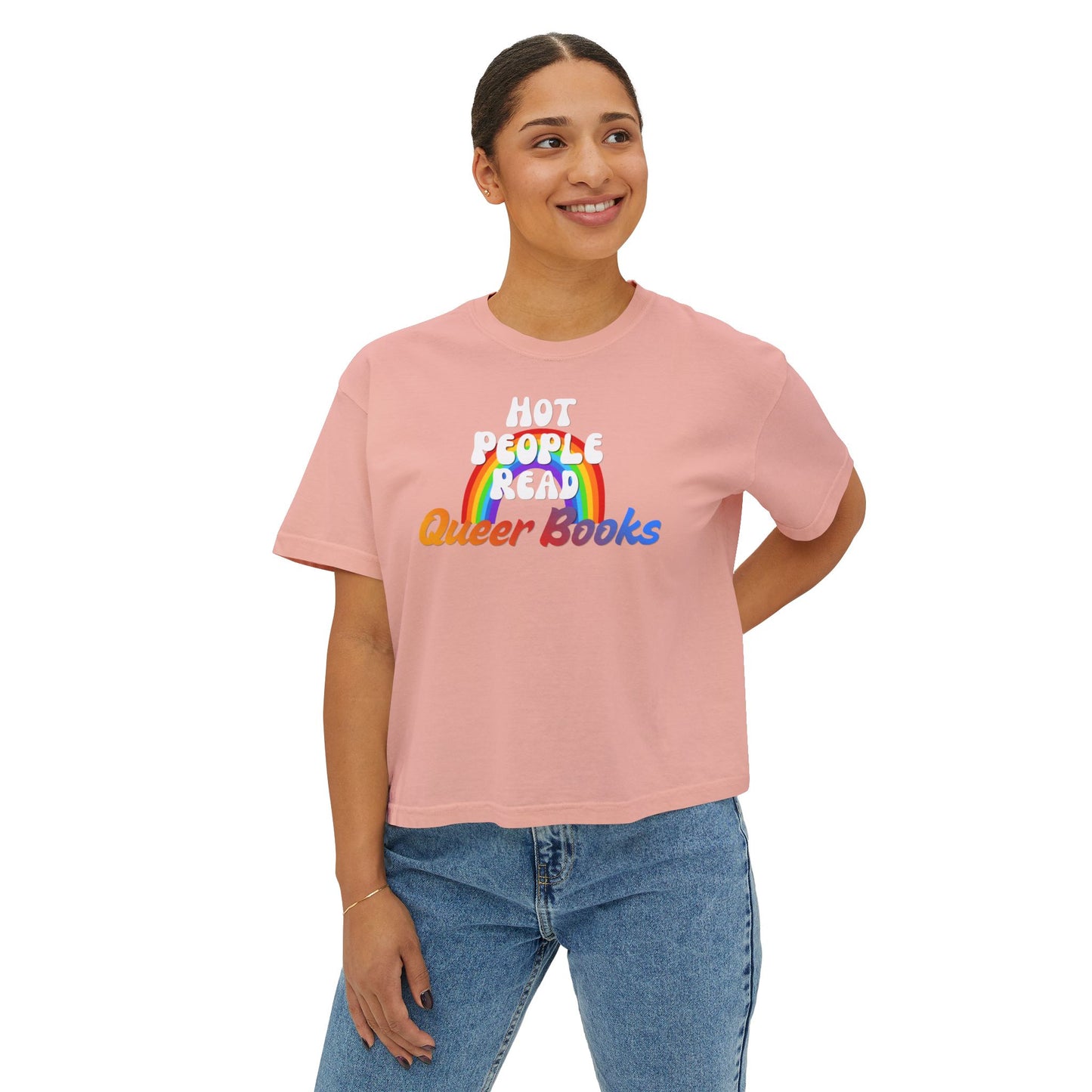 Read Queer Books Yellow to Blue Cropped Tee