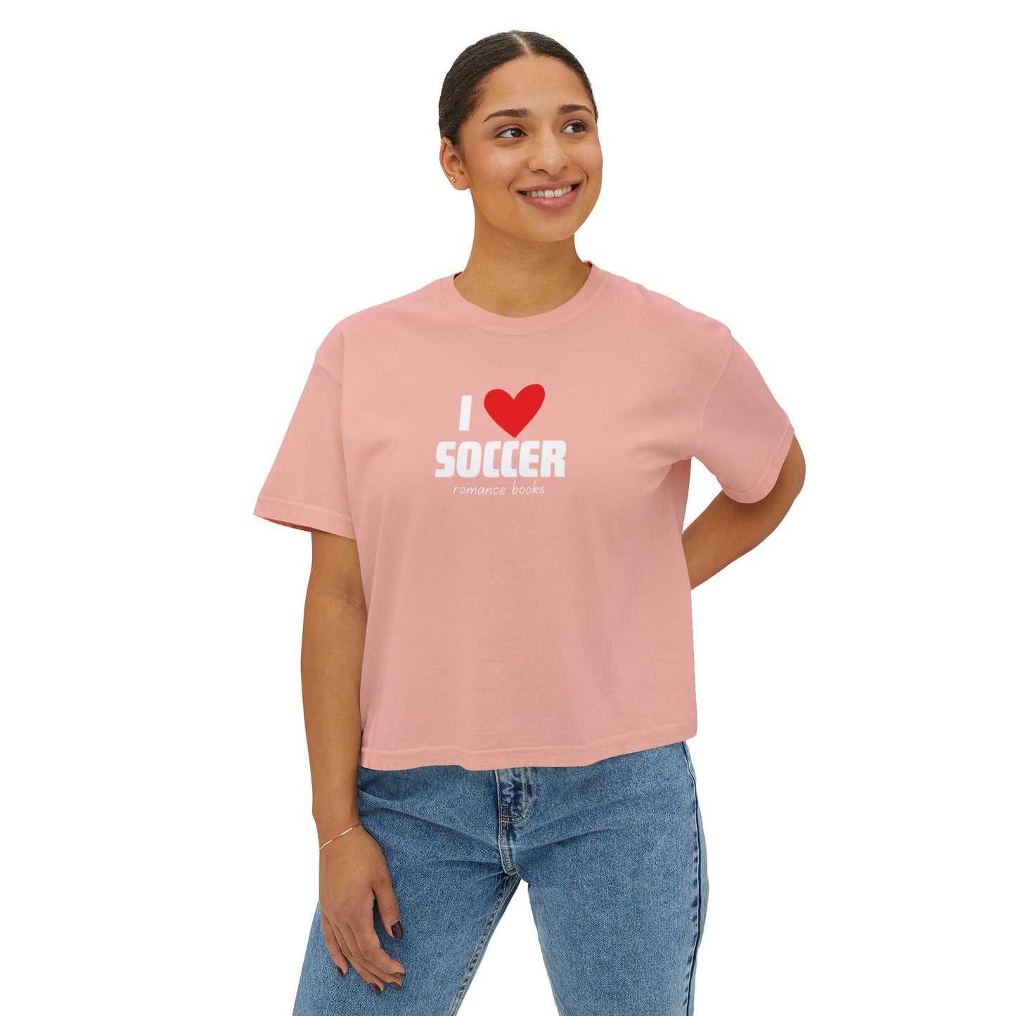 I Heart Soccer Boxy Crop Tee
