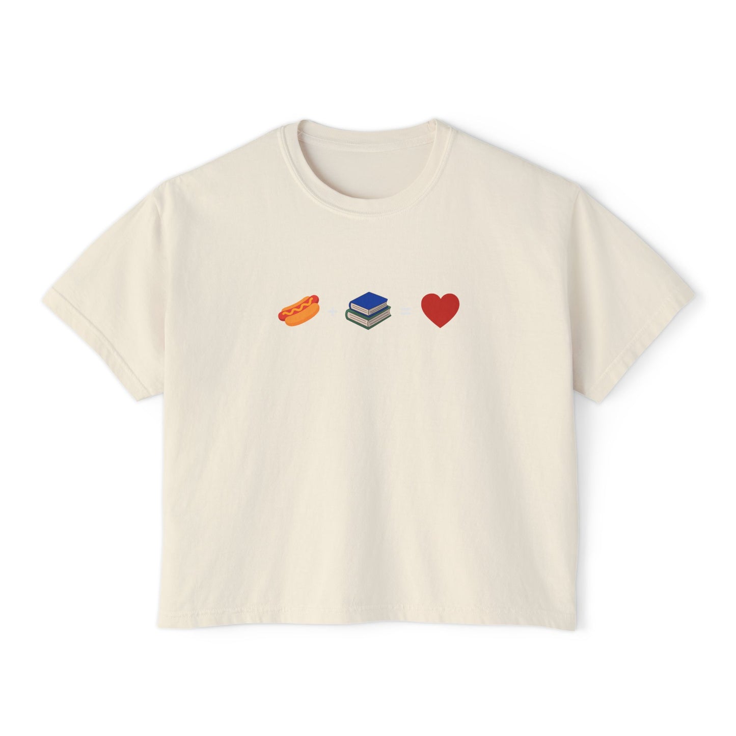 Bookish Hot Dog Cropped Tee