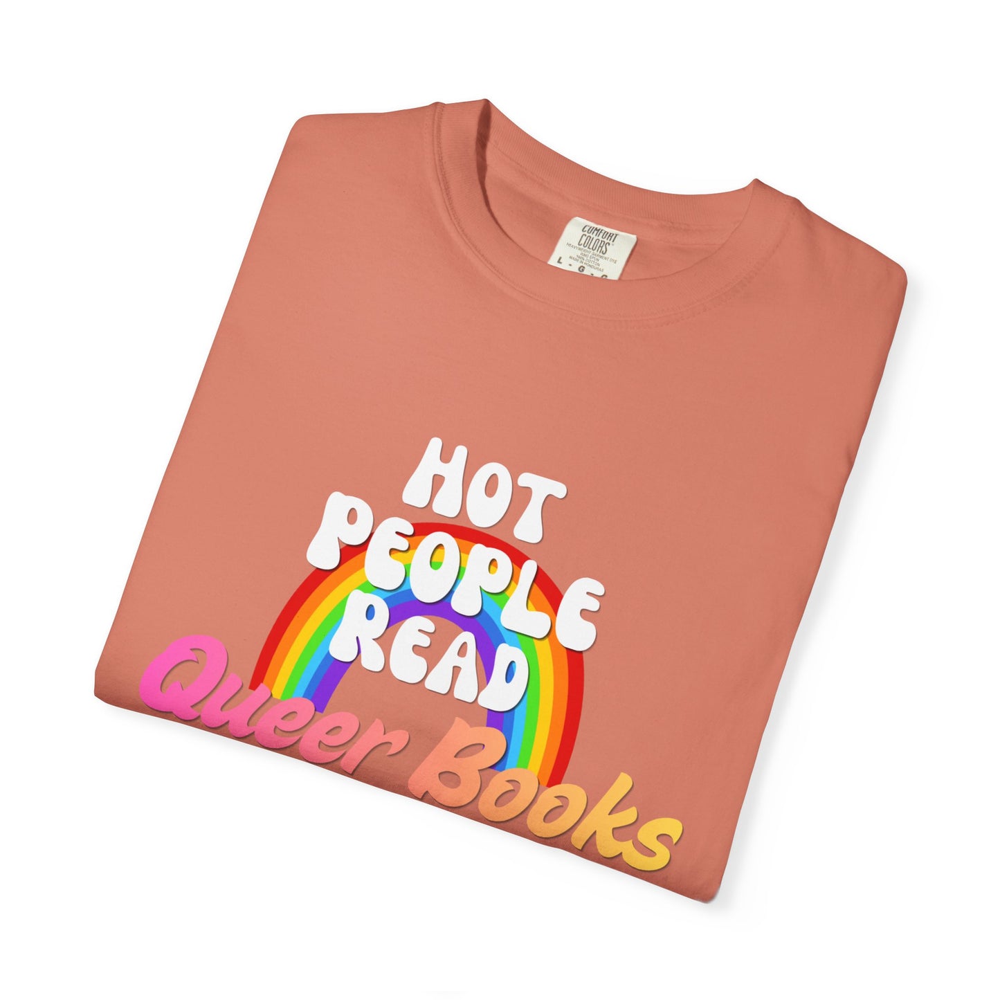 Read Queer Books Pink to Yellow Tee