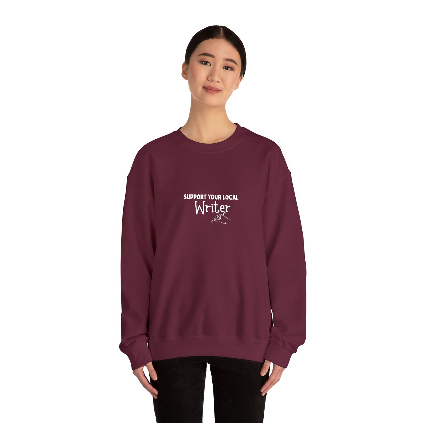 Support Your Local Writer Embroidered Crew