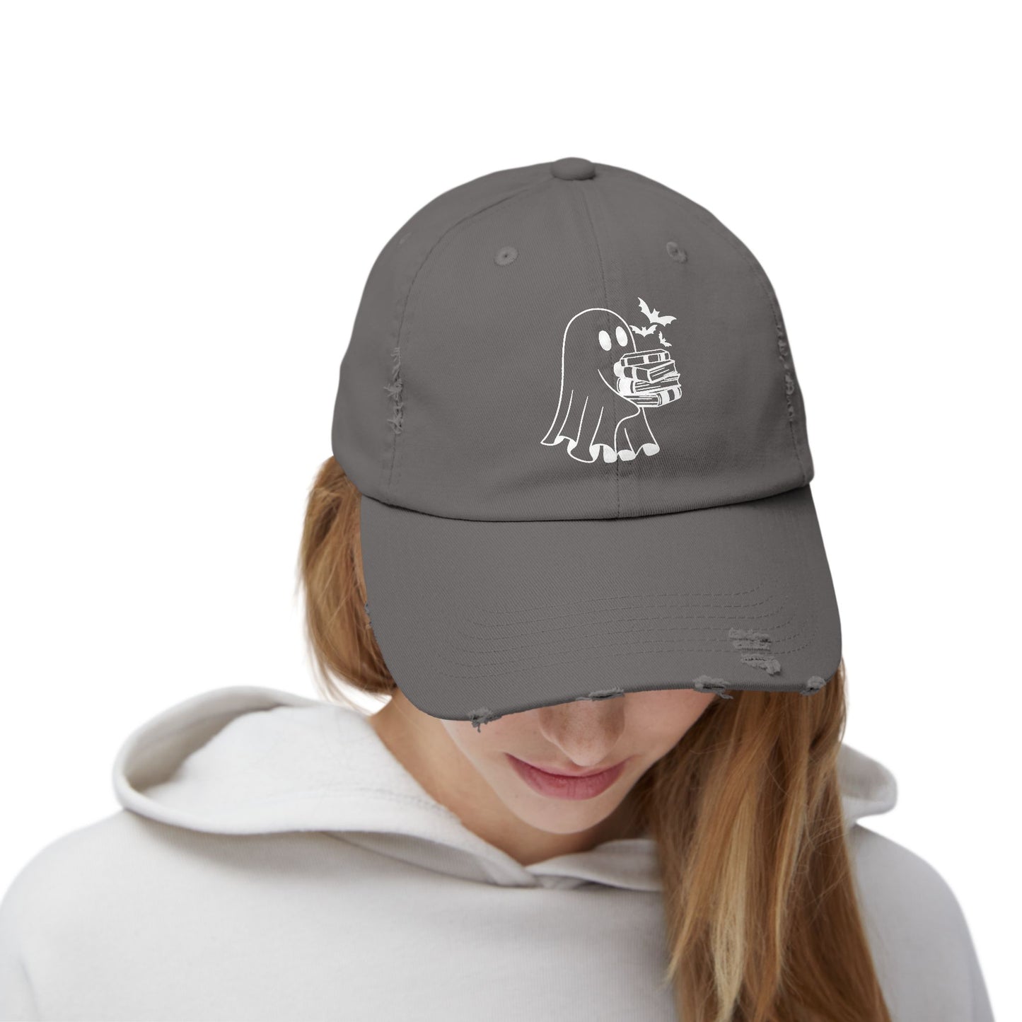 Ghost Holding Books Hat
