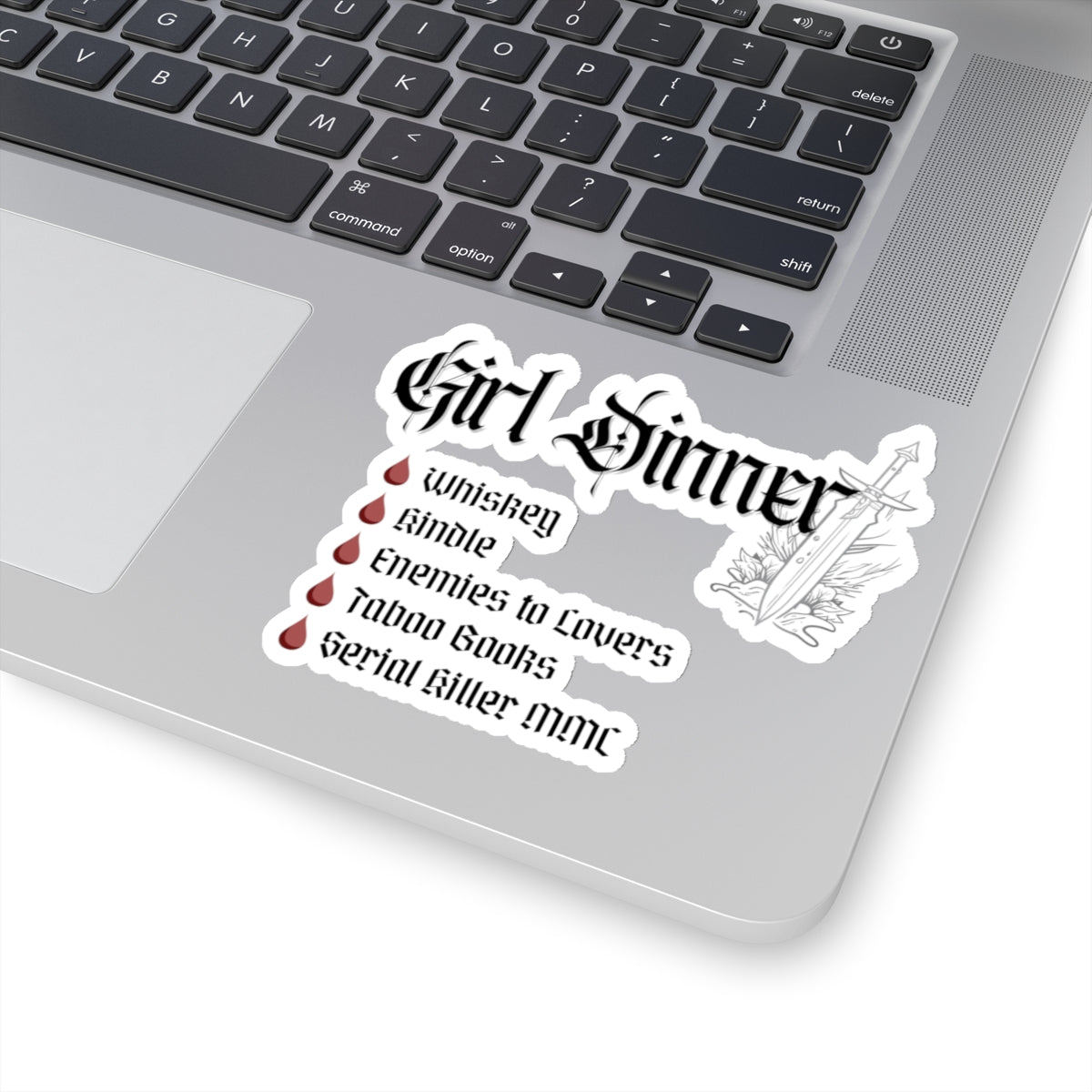 Girl Dinner Black Sticker