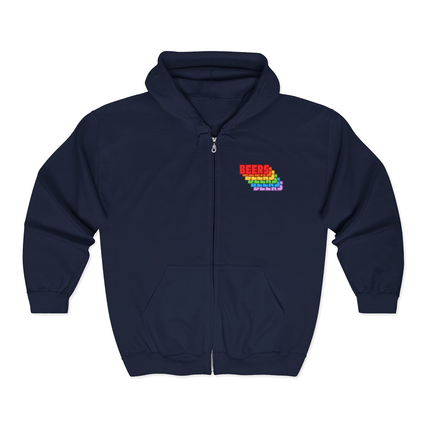 Rainbow 'BEERS' Zip Hoodie