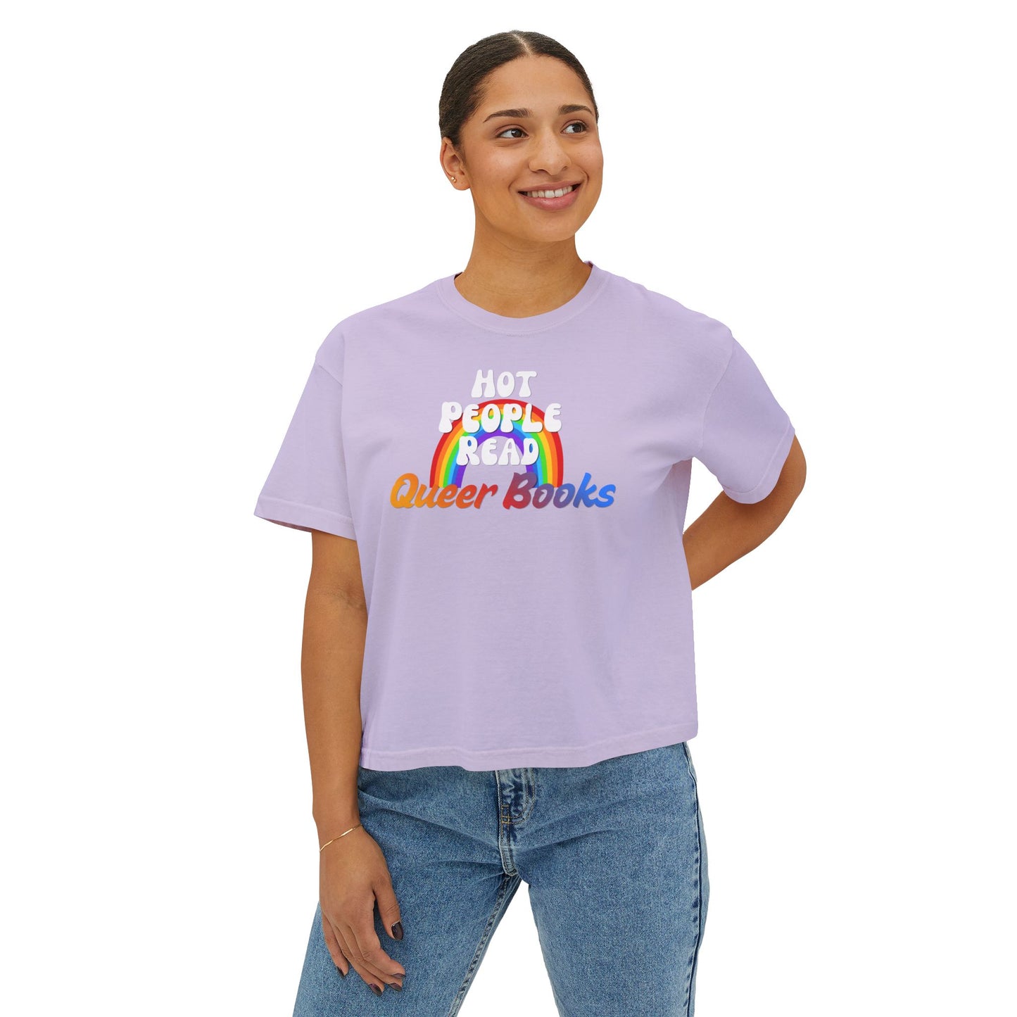 Read Queer Books Yellow to Blue Cropped Tee