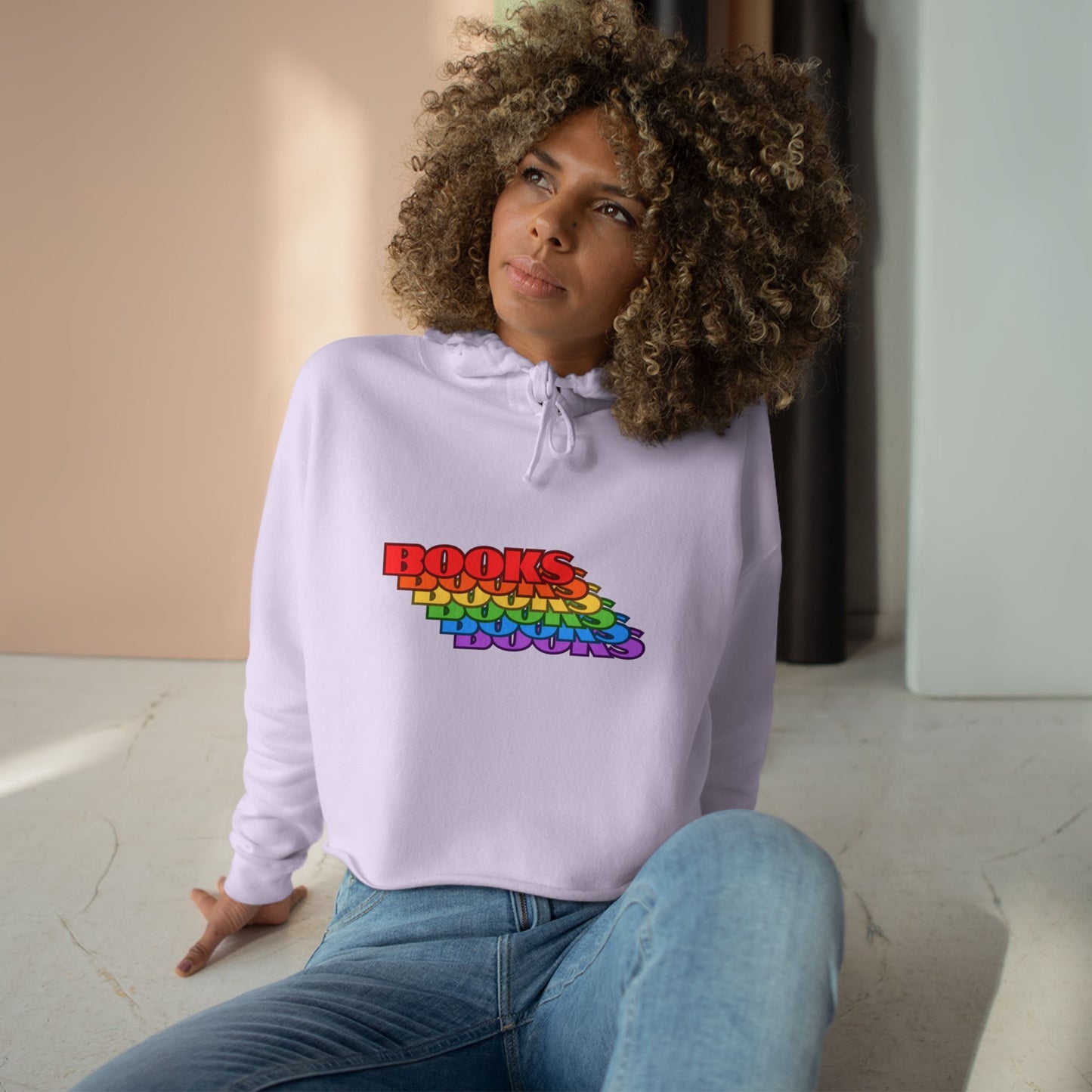 Rainbow Books Crop Hoodie
