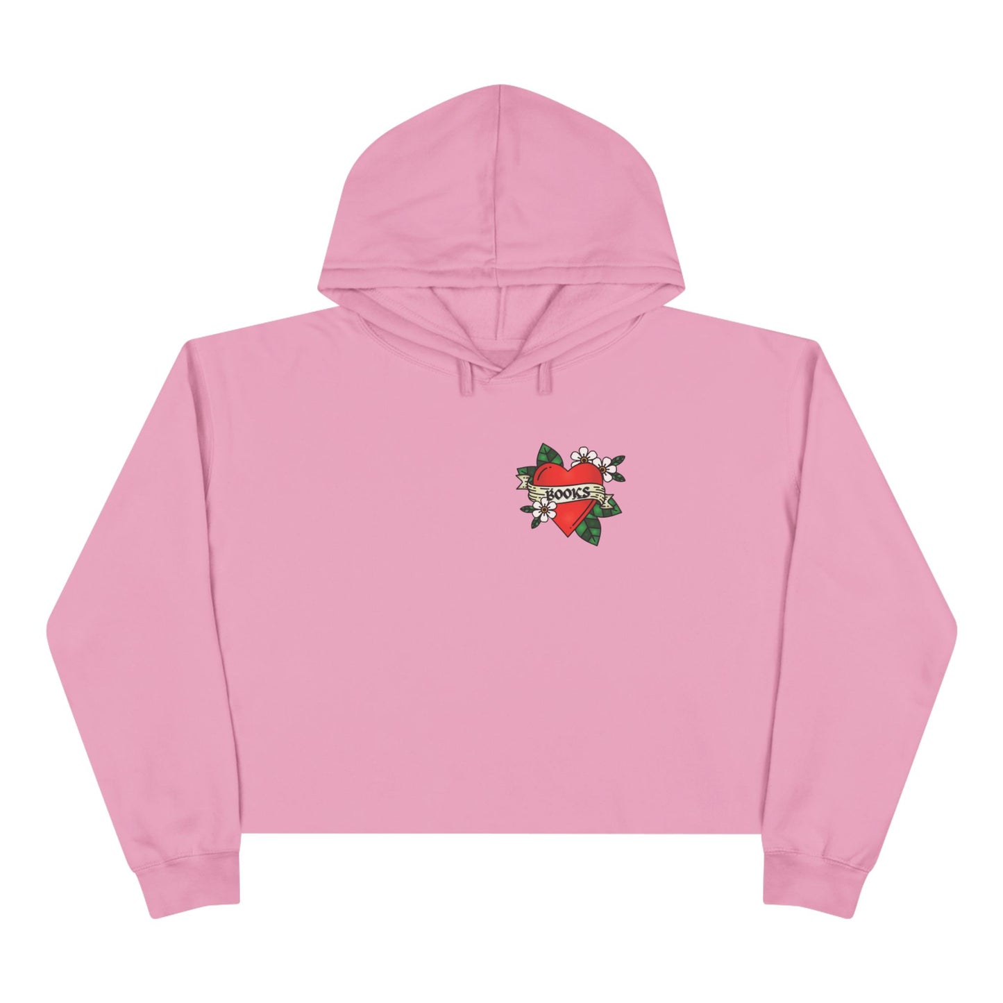 Books Heart Tattoo Crop Hoodie