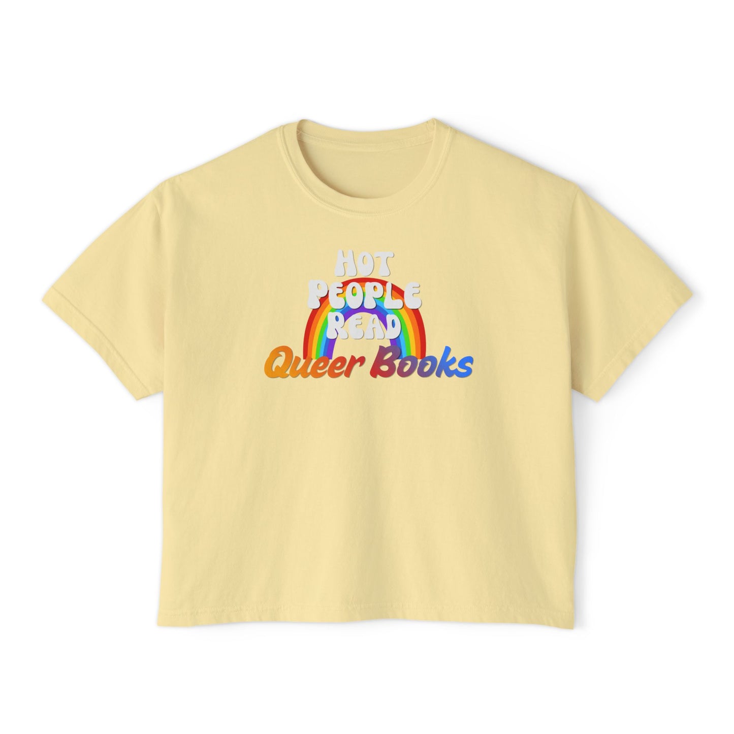 Read Queer Books Yellow to Blue Cropped Tee