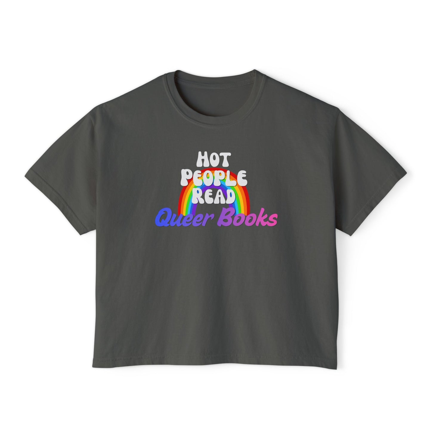Read Queer Books Blue to Pink Cropped Tee