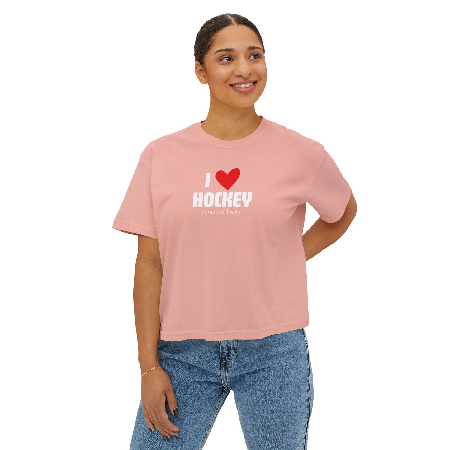 I Heart Hockey Boxy Crop Tee